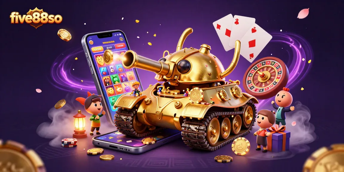Experience excitement with five88so in a vibrant casino scene, featuring dynamic gaming elements and rewards.