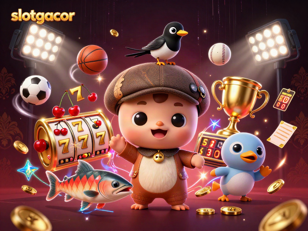 Engage with slotgacor as 3D cartoon baby Nessie and friends celebrate wins in a vibrant casino