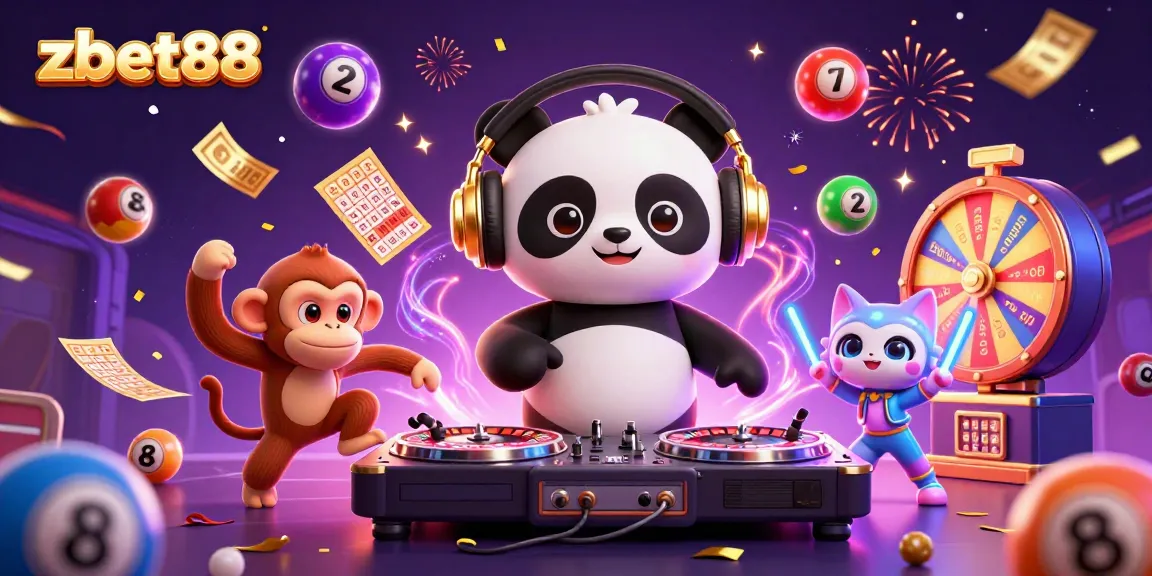 Zbet88 brings excitement to players with vibrant characters celebrating at a virtual casino party.